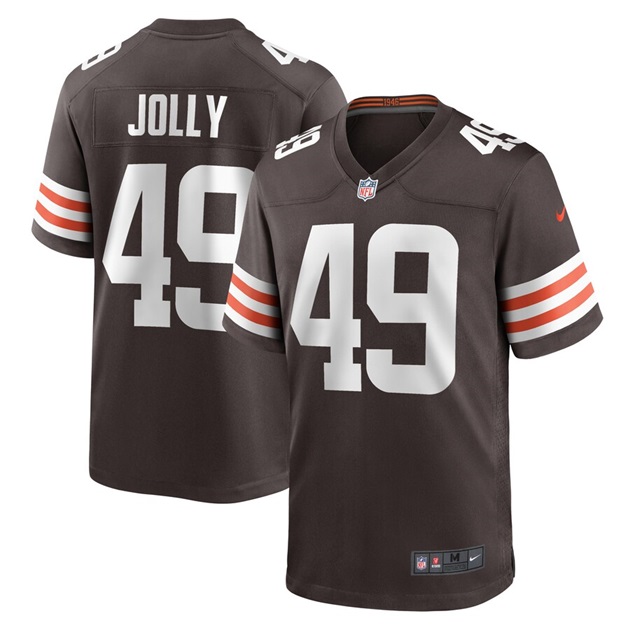 mens nike shaun jolly brown cleveland browns game player jersey